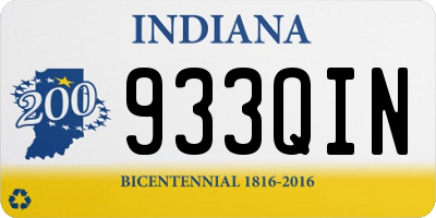 IN license plate 933QIN