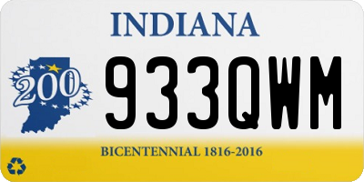 IN license plate 933QWM