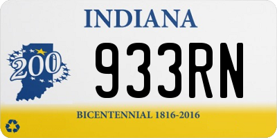 IN license plate 933RN