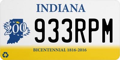 IN license plate 933RPM