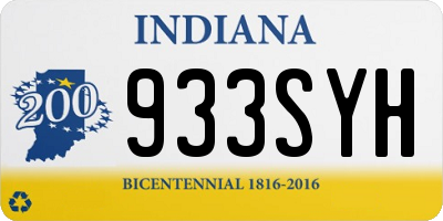 IN license plate 933SYH