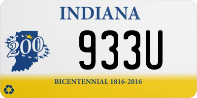 IN license plate 933U