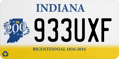 IN license plate 933UXF
