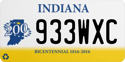 IN license plate 933WXC