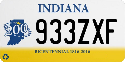 IN license plate 933ZXF