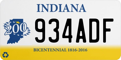 IN license plate 934ADF