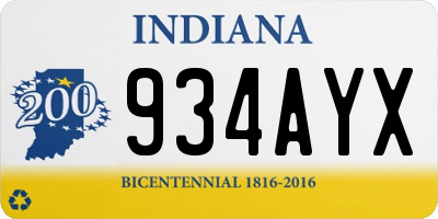 IN license plate 934AYX