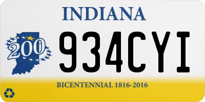 IN license plate 934CYI