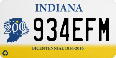 IN license plate 934EFM