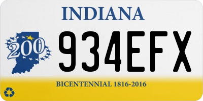 IN license plate 934EFX
