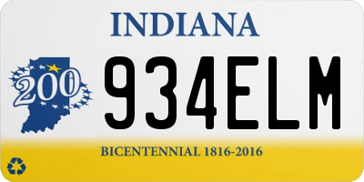 IN license plate 934ELM