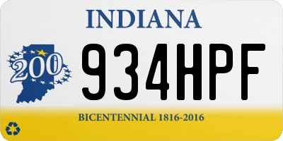 IN license plate 934HPF