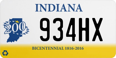 IN license plate 934HX