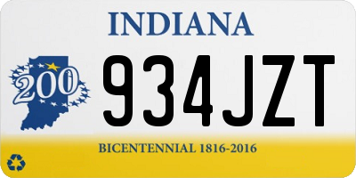 IN license plate 934JZT