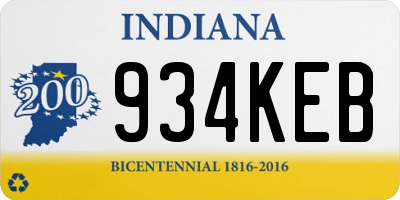 IN license plate 934KEB