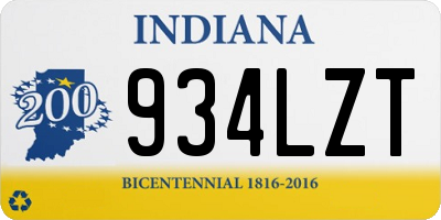 IN license plate 934LZT