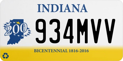 IN license plate 934MVV