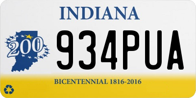 IN license plate 934PUA