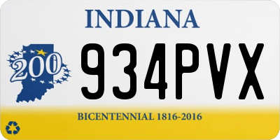 IN license plate 934PVX