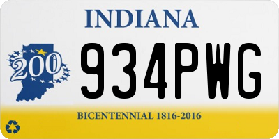 IN license plate 934PWG