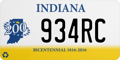 IN license plate 934RC