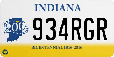 IN license plate 934RGR