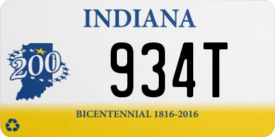 IN license plate 934T