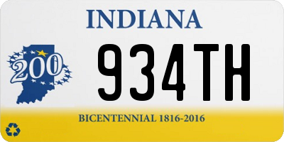 IN license plate 934TH