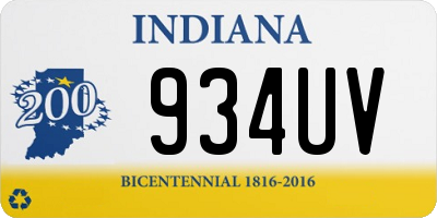 IN license plate 934UV