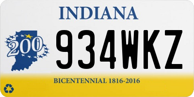 IN license plate 934WKZ