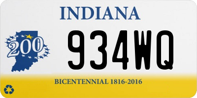IN license plate 934WQ