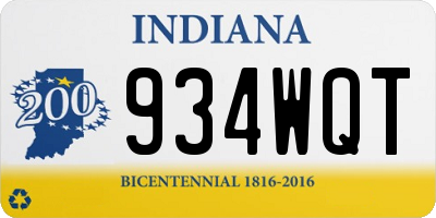 IN license plate 934WQT