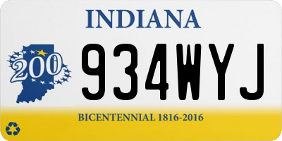 IN license plate 934WYJ