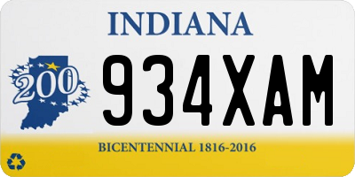 IN license plate 934XAM