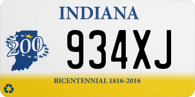 IN license plate 934XJ