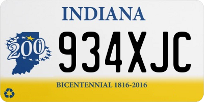 IN license plate 934XJC