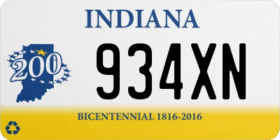 IN license plate 934XN