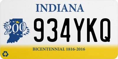 IN license plate 934YKQ