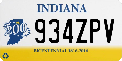 IN license plate 934ZPV