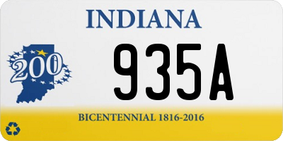 IN license plate 935A