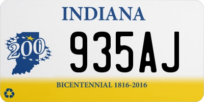 IN license plate 935AJ