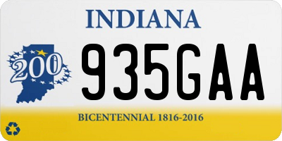 IN license plate 935GAA