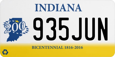 IN license plate 935JUN
