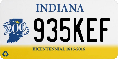 IN license plate 935KEF