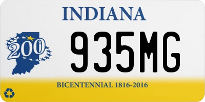 IN license plate 935MG