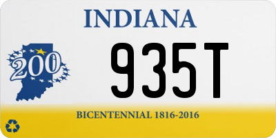 IN license plate 935T