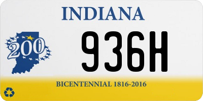 IN license plate 936H