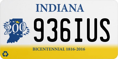 IN license plate 936IUS