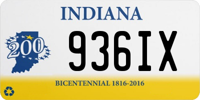 IN license plate 936IX