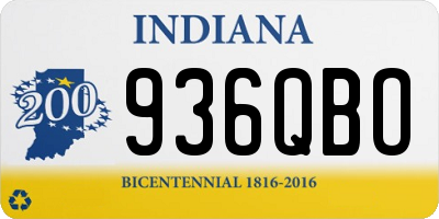 IN license plate 936QBO